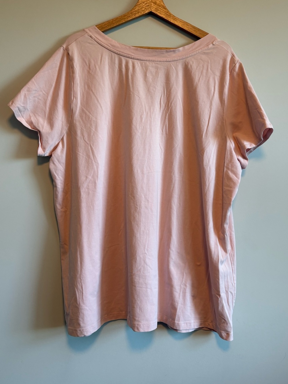 Addition Elle Light Pink V-Neck Tee | Size 4X - Picture 5 of 5